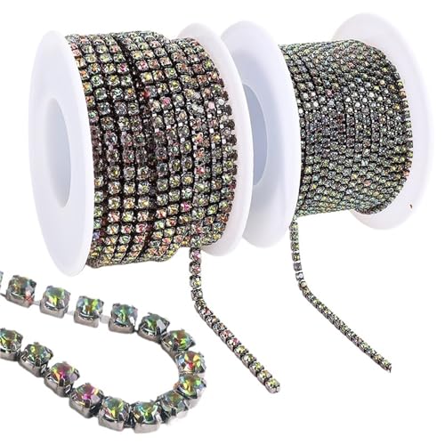 Strass Trim Cup Kette Gold Diamant Dekorative Applikation Kristall Besätze for Kleider für DIY Kunst Kleidung Hochzeit Party Dekoration(Color 8,2Yards) von LuoAXINN
