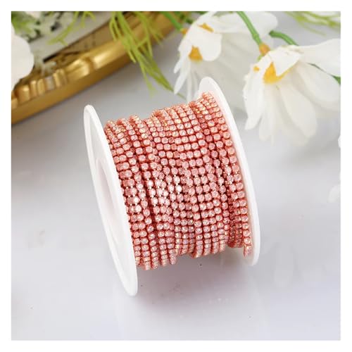 Strassbesatz Cup Chain Glitter Opal Strass Kette Nähen Applique Kristallbesatz for Kleider für DIY Kunst Kleidung Hochzeit Party Dekoration(Color 3,2YARDS_3MM) von LuoAXINN