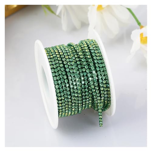Strassbesatz Cup Chain Glitter Opal Strass Kette Nähen Applique Kristallbesatz for Kleider für DIY Kunst Kleidung Hochzeit Party Dekoration(Color 4,2YARDS_3MM) von LuoAXINN