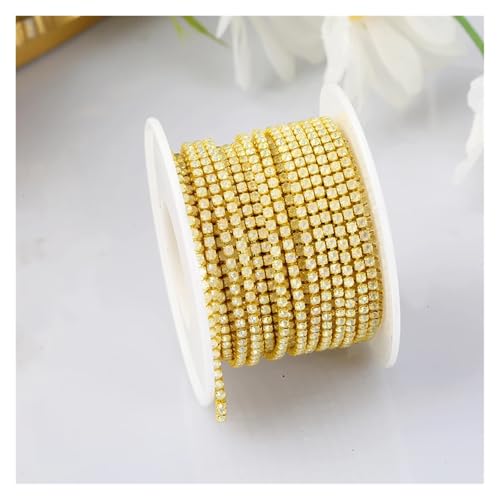 Strassbesatz Cup Chain Glitter Opal Strass Kette Nähen Applique Kristallbesatz for Kleider für DIY Kunst Kleidung Hochzeit Party Dekoration(Color 5,10YARDS_2MM) von LuoAXINN