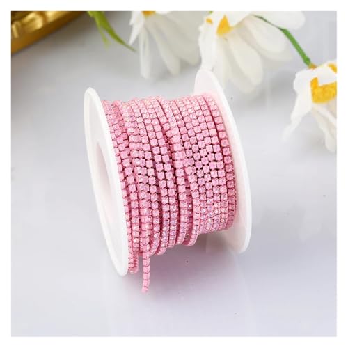 Strassbesatz Cup Chain Glitter Opal Strass Kette Nähen Applique Kristallbesatz for Kleider für DIY Kunst Kleidung Hochzeit Party Dekoration(Color 8,2YARDS_3MM) von LuoAXINN