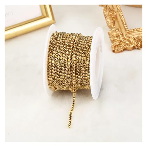 Tassenkette mit Strasssteinen aus klarem Kristall for Aufnähen von Strassbesatz for DIY-Kleidung, Basteln für DIY Kunst Kleidung Hochzeit Party Dekoration(Color 10,5YARDS_2MM) von LuoAXINN