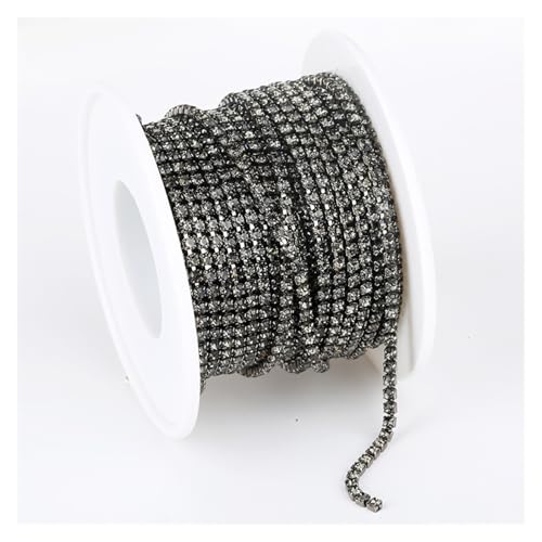 Tassenkette mit Strasssteinen aus klarem Kristall for Aufnähen von Strassbesatz for DIY-Kleidung, Basteln für DIY Kunst Kleidung Hochzeit Party Dekoration(Color 12,5YARDS_2MM) von LuoAXINN