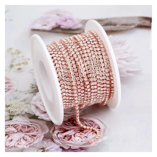 Tassenkette mit Strasssteinen aus klarem Kristall for Aufnähen von Strassbesatz for DIY-Kleidung, Basteln für DIY Kunst Kleidung Hochzeit Party Dekoration(Color 3,1YARD_4.5MM) von LuoAXINN
