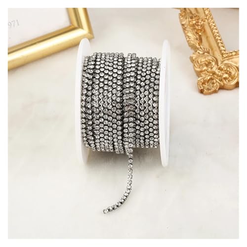 Tassenkette mit Strasssteinen aus klarem Kristall for Aufnähen von Strassbesatz for DIY-Kleidung, Basteln für DIY Kunst Kleidung Hochzeit Party Dekoration(Color 5,5YARDS_2.5MM) von LuoAXINN