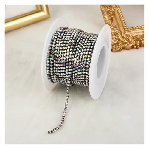 Tassenkette mit Strasssteinen aus klarem Kristall for Aufnähen von Strassbesatz for DIY-Kleidung, Basteln für DIY Kunst Kleidung Hochzeit Party Dekoration(Color 6,5YARDS_2MM) von LuoAXINN