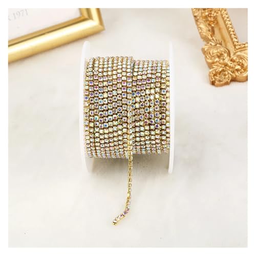 Tassenkette mit Strasssteinen aus klarem Kristall for Aufnähen von Strassbesatz for DIY-Kleidung, Basteln für DIY Kunst Kleidung Hochzeit Party Dekoration(Color 8,1YARD_1.5MM) von LuoAXINN