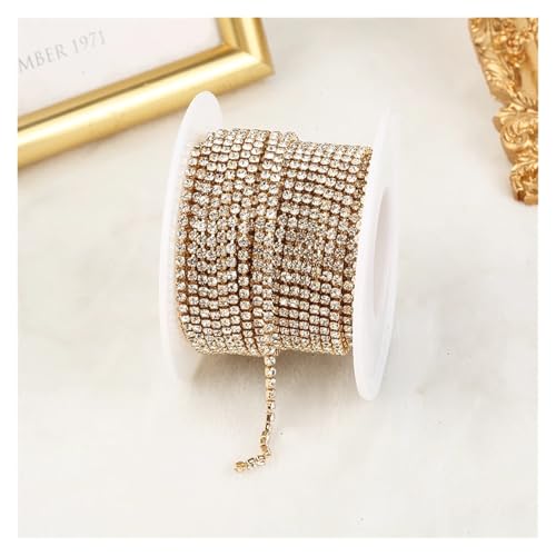 Tassenkette mit Strasssteinen aus klarem Kristall for Aufnähen von Strassbesatz for DIY-Kleidung, Basteln für DIY Kunst Kleidung Hochzeit Party Dekoration(Color 9,5YARDS_2MM) von LuoAXINN