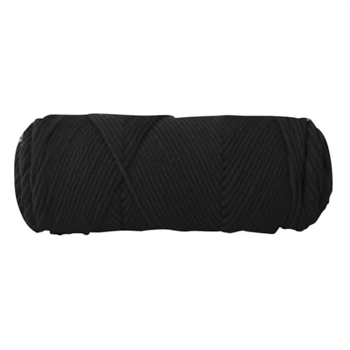 LuoShaiu 100 g/Knäuel, 8-lagiger Baumwollfaden, handgewebter Faden, warmer Baumwollfaden, Babywolle, handgewebtes Häkelgarn Dicke Wolle(Black) von LuoShaiu