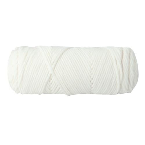 LuoShaiu 100 g/Knäuel, 8-lagiger Baumwollfaden, handgewebter Faden, warmer Baumwollfaden, Babywolle, handgewebtes Häkelgarn Dicke Wolle(White) von LuoShaiu