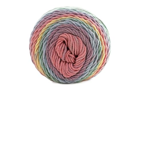 LuoShaiu 100 g Regenbogen-Segmentgarn, gefärbt, 5-fädig, Wolle, for Selbermachen, handgestrickt, for Babypullover, Mütze, Schal, Sofakissen, Kuchengarn Dicke Wolle(A18) von LuoShaiu