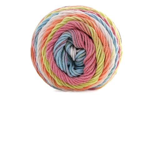 LuoShaiu 100 g Regenbogen-Segmentgarn, gefärbt, 5-fädig, Wolle, for Selbermachen, handgestrickt, for Babypullover, Mütze, Schal, Sofakissen, Kuchengarn Dicke Wolle(A19) von LuoShaiu