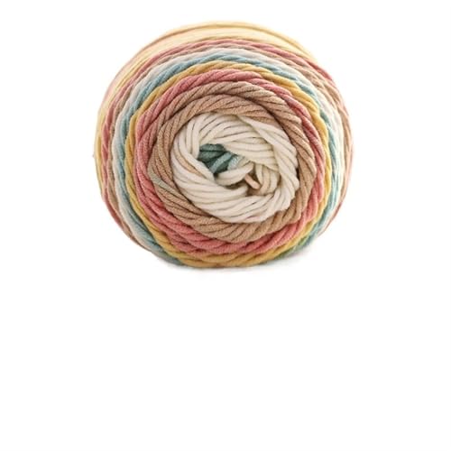 LuoShaiu 100 g Regenbogen-Segmentgarn, gefärbt, 5-fädig, Wolle, for Selbermachen, handgestrickt, for Babypullover, Mütze, Schal, Sofakissen, Kuchengarn Dicke Wolle(A24) von LuoShaiu