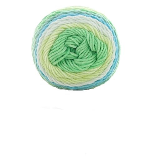 LuoShaiu 100 g Regenbogen-Segmentgarn, gefärbt, 5-fädig, Wolle, for Selbermachen, handgestrickt, for Babypullover, Mütze, Schal, Sofakissen, Kuchengarn Dicke Wolle(A28) von LuoShaiu