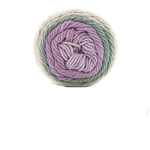 LuoShaiu 100 g Regenbogen-Segmentgarn, gefärbt, 5-fädig, Wolle, for Selbermachen, handgestrickt, for Babypullover, Mütze, Schal, Sofakissen, Kuchengarn Dicke Wolle(A34) von LuoShaiu
