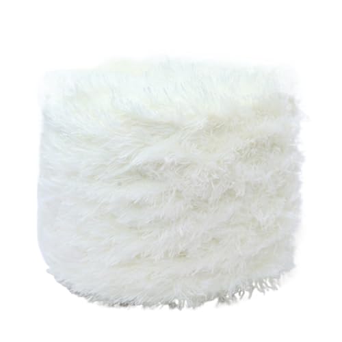LuoShaiu 200G Korallen Samt Handgemachte Wolle Garn Plüsch Stricken Natürliche Häkeln Flauschigen Stricken Dicke Wolle(02 milky white) von LuoShaiu