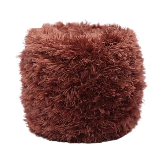 LuoShaiu 200G Korallen Samt Handgemachte Wolle Garn Plüsch Stricken Natürliche Häkeln Flauschigen Stricken Dicke Wolle(07 light brown.) von LuoShaiu