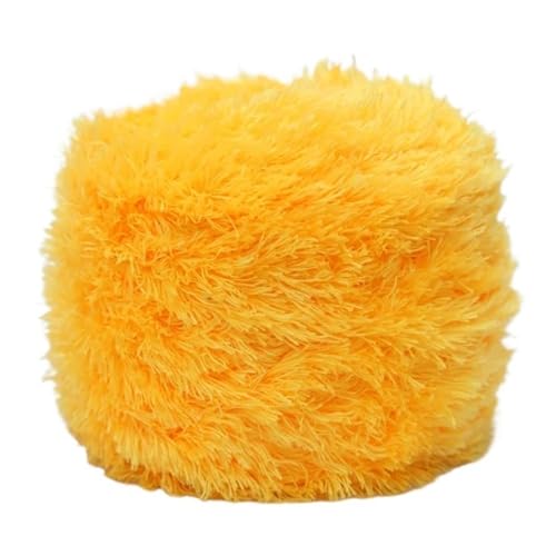 LuoShaiu 200G Korallen Samt Handgemachte Wolle Garn Plüsch Stricken Natürliche Häkeln Flauschigen Stricken Dicke Wolle(10 Golden) von LuoShaiu