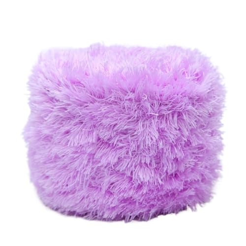 LuoShaiu 200G Korallen Samt Handgemachte Wolle Garn Plüsch Stricken Natürliche Häkeln Flauschigen Stricken Dicke Wolle(19 light purple) von LuoShaiu