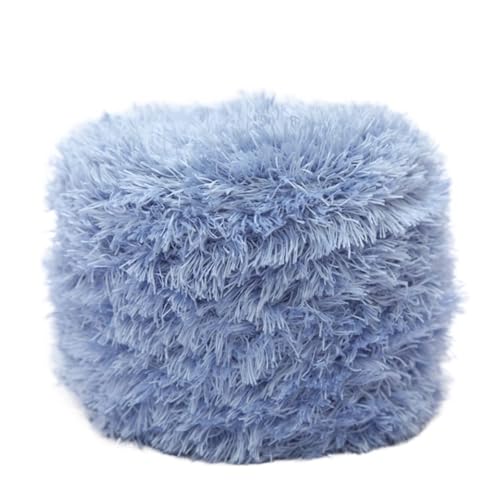 LuoShaiu 200G Korallen Samt Handgemachte Wolle Garn Plüsch Stricken Natürliche Häkeln Flauschigen Stricken Dicke Wolle(25 light grey) von LuoShaiu