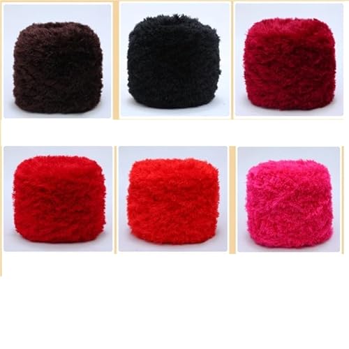 LuoShaiu 200G Korallen Samt Handgemachte Wolle Garn Plüsch Stricken Natürliche Häkeln Flauschigen Stricken Dicke Wolle(Note color number) von LuoShaiu