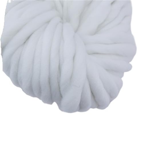 LuoShaiu 250 g 36 m Wolle grobes Garn Filz grobes Garn for handgemachten Stricken Spinnen verwendet Dicke Wolle(01 white) von LuoShaiu