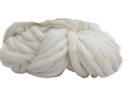 LuoShaiu 250 g 36 m Wolle grobes Garn Filz grobes Garn for handgemachten Stricken Spinnen verwendet Dicke Wolle(Milk white) von LuoShaiu