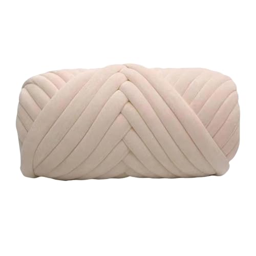 LuoShaiu 250 g grob gesponnenes Baumwoll-Polyestergarn, handgewebtes Garn Dicke Wolle(Light Camel) von LuoShaiu
