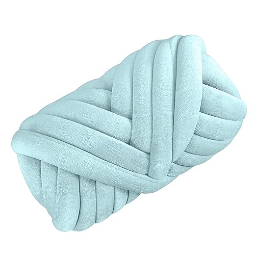 LuoShaiu 250 g grob gesponnenes Baumwoll-Polyestergarn, handgewebtes Garn Dicke Wolle(Light Green) von LuoShaiu