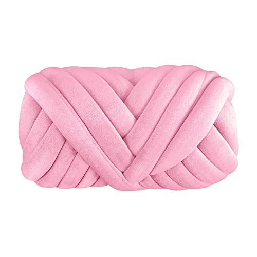 LuoShaiu 250 g grob gesponnenes Baumwoll-Polyestergarn, handgewebtes Garn Dicke Wolle(Pink) von LuoShaiu