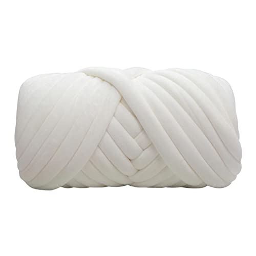 LuoShaiu 250 g grob gesponnenes Baumwoll-Polyestergarn, handgewebtes Garn Dicke Wolle(WHITE) von LuoShaiu