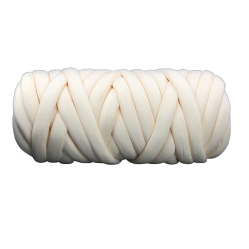 LuoShaiu 250G gewebtes Spinngarn, grobes Garn, Haustiernest, grobes Garn Dicke Wolle(Milk white) von LuoShaiu