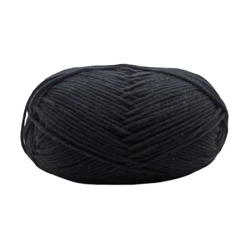 LuoShaiu 50G Häkeln Handwerk Pullover Hut Puppe Garn Ball Langfristige Service Nähen Shop Gestrickte Garn Dicke Wolle(Black) von LuoShaiu