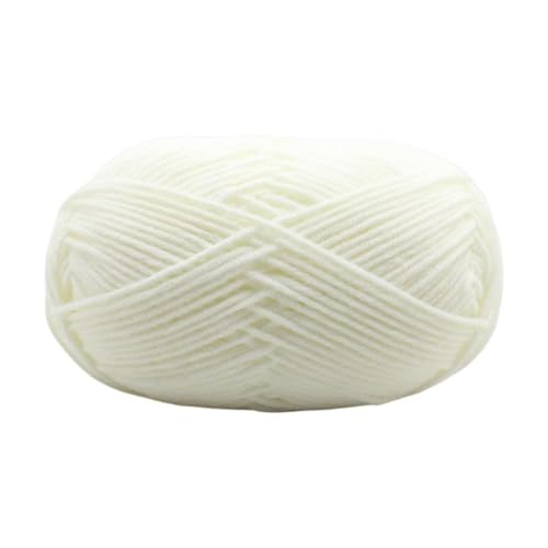 LuoShaiu 50G Häkeln Handwerk Pullover Hut Puppe Garn Ball Langfristige Service Nähen Shop Gestrickte Garn Dicke Wolle(White) von LuoShaiu