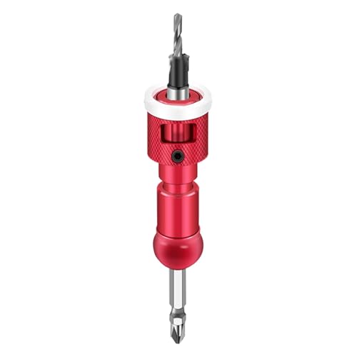 Aluminiumlegierung Countersink Drill Bit Kit, Einstellbare Tiefenstopp Carbid Spipps Countersink -Bit, Schnellfreisetze Hex Shank -Schraubendreher -Bits für H von Luocute