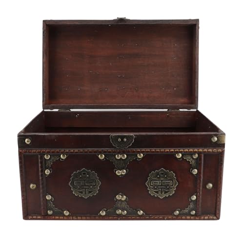 Holzschmuckschatulle, Vintage -Organisator mit Nieten und Festlichen Mustern, Retro -Behälter für Bücher und Dokumente Sowie Schmuckaufbewahrungsschachtel, Dekorativ und Holzschmuckschatulle, Vintage -Organisator mit Nieten und Festlichen Mustern, Retro -Behälter für Bücher und Dokumente Sowie Schmuckaufbewahrungsschachtel, Dekorativ und von Luocute