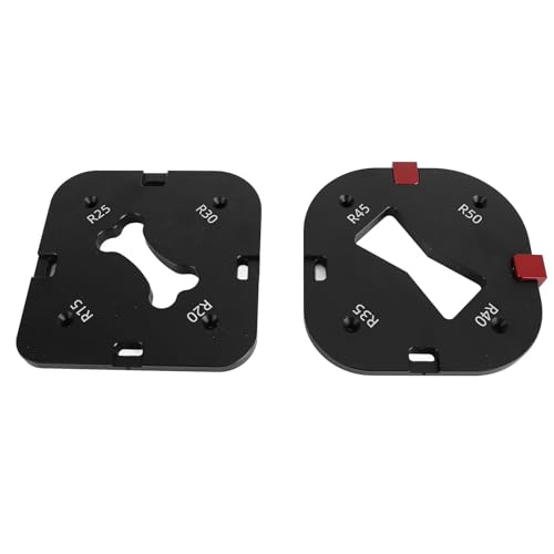 Luocute 2pcs Router -Eckradius -Schablone, Radius -Jig -Router -Vorlage, Aluminiumlegierung Holzbearbeitungs -Eck Jig für R15 R20 R25 R30 R35 R40 R50 R50 ARC -Kämpferplatine von Luocute