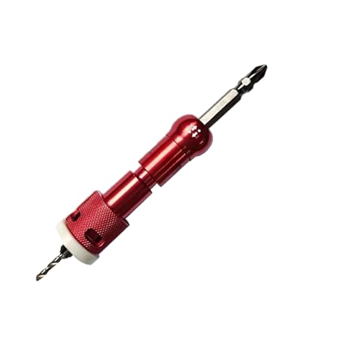 Luocute Countersink -Bohrer Bit für Rote Tiefe mit Niedriger Reibungstiefe, 3,2 X 10 Mm Countersink Bit Einstellbare Tiefe Aluminiumlegierung Begrenzungsbohrmaschine Bei Holzbearbeitung von Luocute