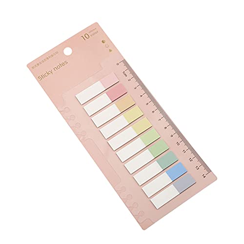 Luoji Haftnotizen Tabs Haftstreifen Pastell, Haftstreifen Flaggen Index Tabs, Beschreibbare Klebezettel Haftmarker Etiketten Seite Marker Mit Herrscher Für Seitenmarkierung (200 Stück | 10 Farben) von Luoji