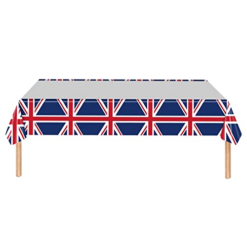 Luoji Tischdecke, rechteckig, Union Jack-Flagge, PE 220 x 130 cm, waschbare Tischdecke für Esszimmer, Picknick, Restaurant von Luoji