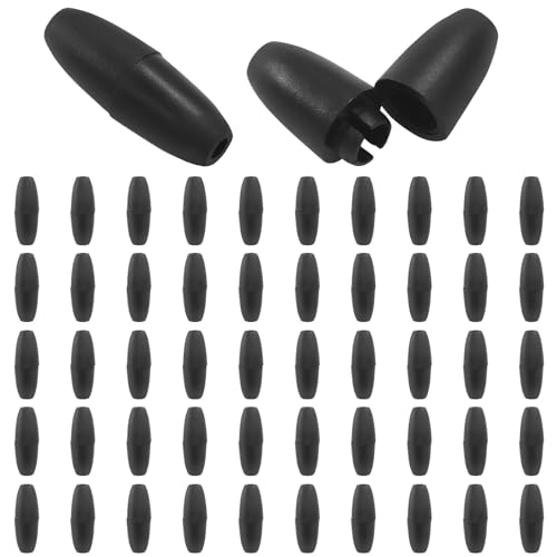 Luomorgo 50 Sets Abreißverschlüsse – Kunststoff-Perlen-Barrelverbinder für Halsketten, Schmuckherstellung, Schlüsselband-Clips (schwarz) von Luomorgo