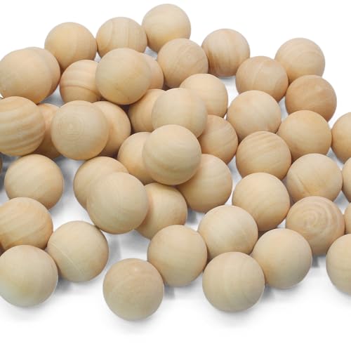 Luomorgo 50 Stück 1,9 cm unlackierte natürliche Holzkugeln – runde Hartholzkugeln für Bastelprojekte Luomorgo 50 Stück 1,9 cm unlackierte natürliche Holzkugeln – runde Hartholzkugeln für Bastelprojekte von Luomorgo
