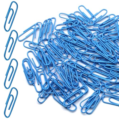 Luomorgo Büroklammern, Vinyl, beschichtet, Metall, für Büro, Schule, Zuhause, Lesezeichen und Dokumenten-Organizer, 28 mm, Blau, 120 Stück Luomorgo Büroklammern, Vinyl, beschichtet, Metall, für Büro, Schule, Zuhause, Lesezeichen und Dokumenten-Organizer, 28 mm, Blau, 120 Stück von Luomorgo