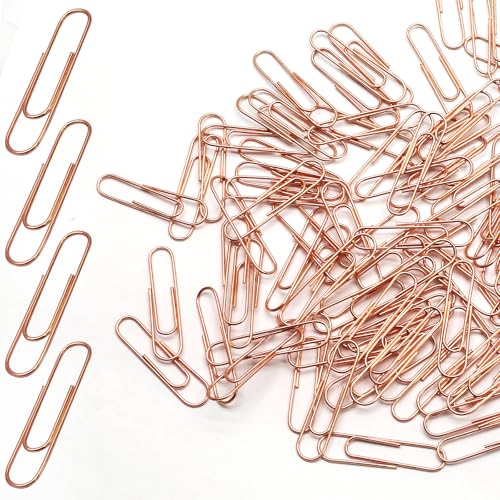 Luomorgo Büroklammern, rotgoldfarben, 33 mm, vinylbeschichtete Metall-Büroklammern für Büro, Schule, Zuhause, Lesezeichen und Dokumenten-Organizer, 120 Stück Luomorgo Büroklammern, rotgoldfarben, 33 mm, vinylbeschichtete Metall-Büroklammern für Büro, Schule, Zuhause, Lesezeichen und Dokumenten-Organizer, 120 Stück von Luomorgo