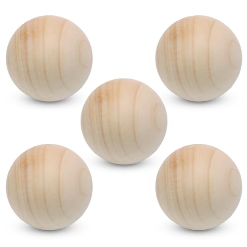 Luomorgo Naturholzkugeln, 3,8 cm, unlackiert, runde Hartholzkugeln für Bastelprojekte, 5 Stück Luomorgo Naturholzkugeln, 3,8 cm, unlackiert, runde Hartholzkugeln für Bastelprojekte, 5 Stück von Luomorgo