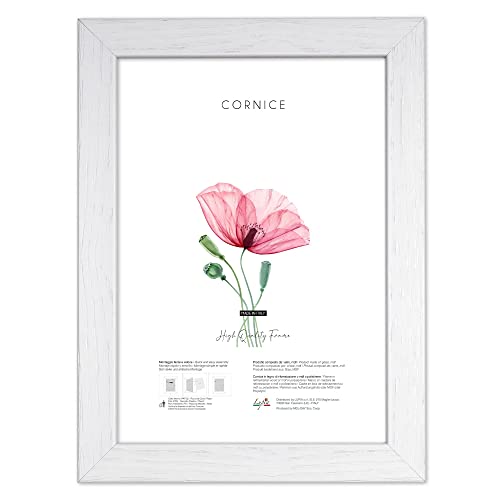 Lupia – Shabby Chic-Bilderrahmen aus weißem Holz für die Wand, für Fotos, Kunstdrucke, Poster, Moderne Gemälde, 25 x 35 cm von Lupia