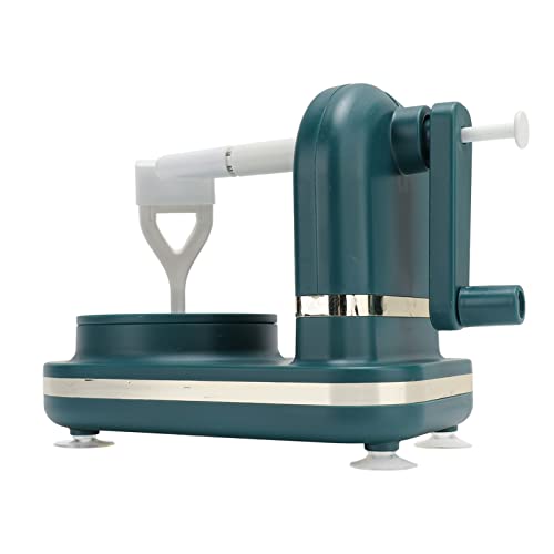 Apfelschäler, Obstschäler mit Handkurbel Multifunktionaler Automatischer Apfelschäler Runder Kartoffelschäler mit Drehbarem Griff Verstellbarer Gemüseschäler für die Küche Zuhause (Dunkelgrün) von Luqeeg