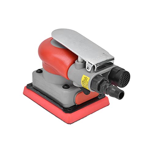 Druckluft Schwingschleifer, Air Square Orbit Finishing Sander, Profi Pneumatischer Schwingschleifer Legierter Stahl Air Palm Sanding Sandpapier Maschine für Tiefe Ecken, 10000U/min 75x100mm/3x4in von Luqeeg