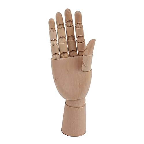 Flexibles Holzhandmodell, 7 Zoll Bewegliche Fingerpuppenhandfigur, Kunstschaufensterpuppenfigur, Linke und Rechte Hand für Zeichenschule, Übung, Zubehör, (7116A 0201 Rechtshänder Flexibles Holzhandmodell, 7 Zoll Bewegliche Fingerpuppenhandfigur, Kunstschaufensterpuppenfigur, Linke und Rechte Hand für Zeichenschule, Übung, Zubehör, (7116A 0201 Rechtshänder von Luqeeg