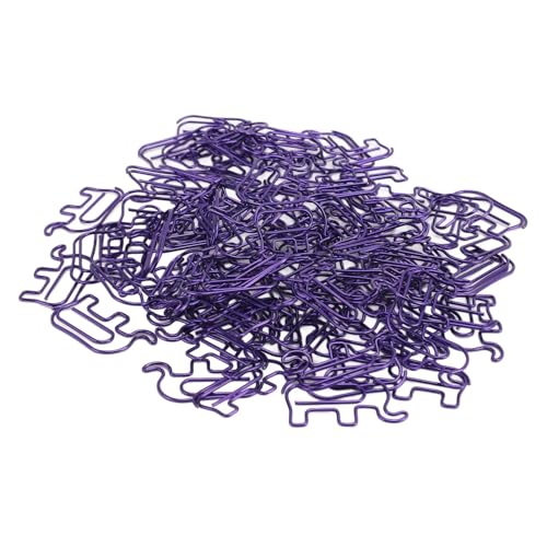 Luqeeg 100PCS Tierförmiger Büroklammer, Niedlicher, Elefant Förmiger Edelstahl-Lesezeichen Lesezeichen mit Aufbewahrung Sbox für Foto-Lesezeichen Bürobedarf (PURPLE) von Luqeeg